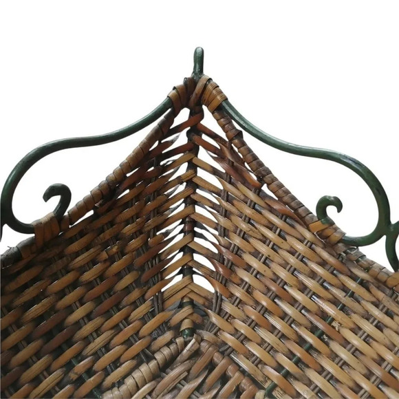 Wicker Iron Square Basket Rustic - Picture 4 of 8